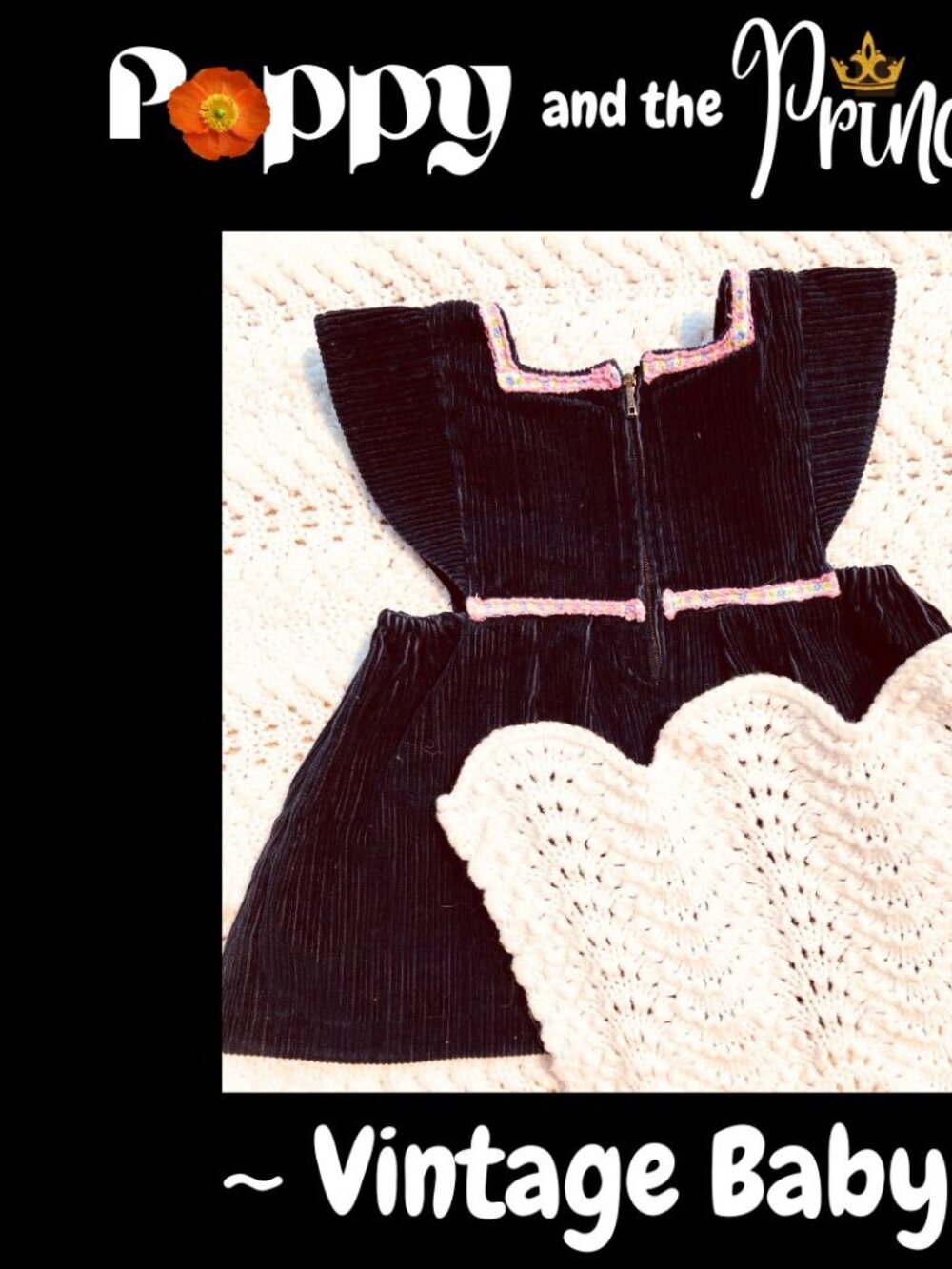 Vintage 1970s Corduroy Flutter Sleeve Dress w/ Blanket - By Poppy & Princess